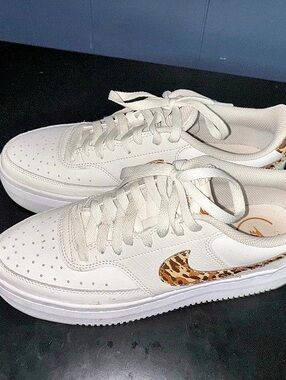 Nike Court Vision Alta 'Leopard' Women's Sneakers White & Brown